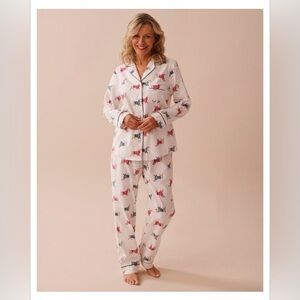 La Vie En Rose Dachshund Print Flannel PJ Set
